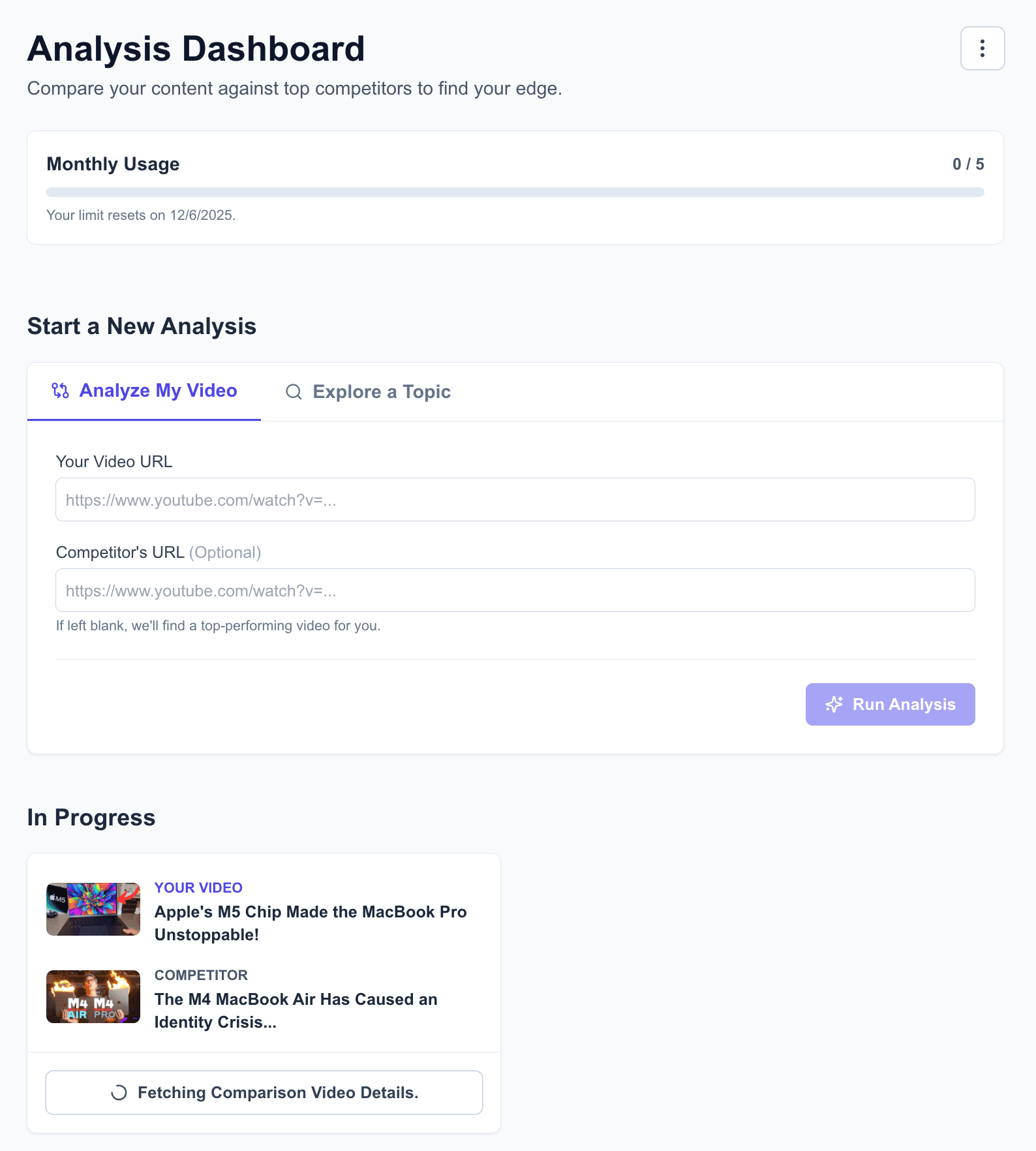 Screenshot of the content detail page showing generated tabs for Twitter, LinkedIn, and Slides.
